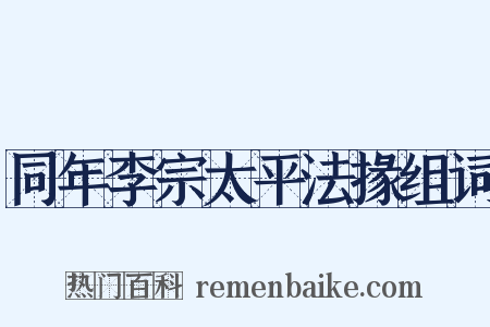 同年李宗太平法掾组词是什么意思的图片